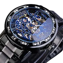 Winner Transparent Fashion Diamond Luminous Gear Movement Royal Design Men Top Brand Luxury Male Mechanical Skeleton Wrist Watch Watches For Men Lightinthebox