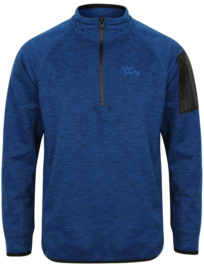 Hoodies / Sweatshirts Darowen Peaks Spacedye Pullover Hoodie with Zip Collar in Sapphire - Tokyo Laundry / S - Tokyo Laundry