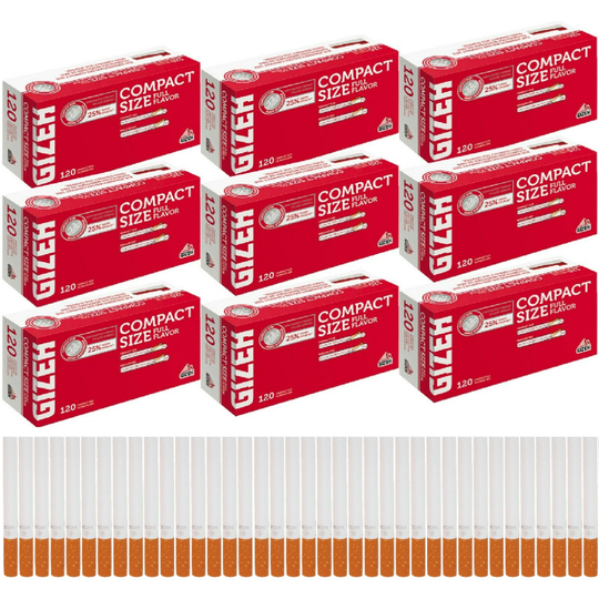 Gizeh Compact Filter Tube Tips 120's Quality Paper Smoking Cigarette Empty Tubes - 1 Box (120 Tubes)