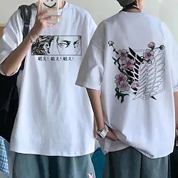 Inspired by Attack on Titan levi ackerman T-shirt Cartoon Manga Anime Harajuku Graphic Kawaii T-shirt For Men's Women's Unisex Adults' Hot Stamping 100% Polyester Lightinthebox