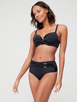 Dorina Azores High Waist Midi Bikini Brief - Black