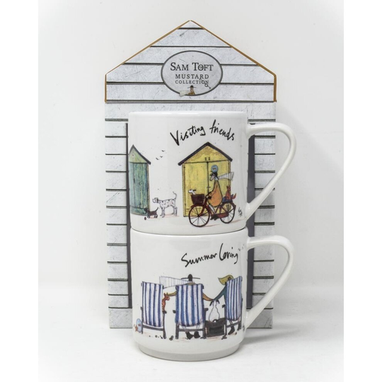 Sam Toft Mustard Fine China Mug Set (Pack of 2)