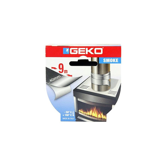 Geko 230/90 Adhesive Tape High Temperature Resistant mm 40 x 9 Metre Aluminium in Open Box, Silver, One Size