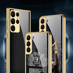 Marble Tempered Glass Case For Samsung Galaxy S22 Ultra S21 Plus S22 Plus S21 Ultra Soft Plalting Frame Cover Geometric Pattern Lightinthebox