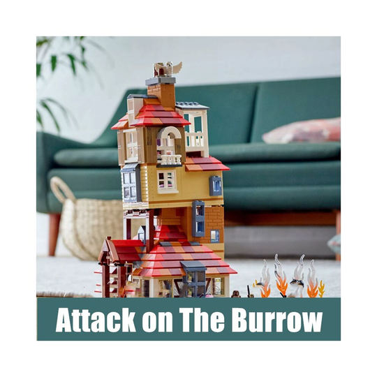 (Only Building Block) Harry Potter Attack on The Burrow Set Building Blocks Bricks Kids Christmas Toys(without box)