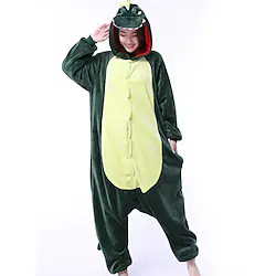 Adults' Kigurumi Pajamas Dragon Dinosaur Solid Colored Onesie Pajamas Coral fleece Cosplay For Men and Women Christmas Animal Sleepwear Cartoon Festival / Holiday Costumes / Leotard / Onesie Lightinthebox
