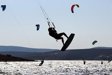 Kitesurf at the beach of Valdevaqueros Tarifa, Spain.