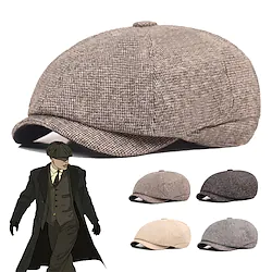 The Great Gatsby Charleston Gentleman Gangster Retro Vintage Roaring 20s 1920s All Seasons Beret Hat Newsboy Cap Men's Boys Teen Costume Hat Vintage Cosplay Event / Party Festival Hat New Year Lightinthebox