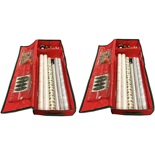 Christmas Gift Wrap Storage Box Organiser (Set of Two)