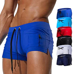 Men's Swim Shorts Swim Trunks Quick Dry Board Shorts Drawstring Zipper Pocket Bottoms Breathable Lightweight - Swimming Surfing Beach Water Sports Solid Colored Summer Lightinthebox