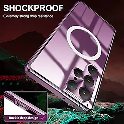 Phone Case For Apple Full Body Case S22 Ultra Portable Plating Translucent Solid Colored Tempered Glass Metal Lightinthebox