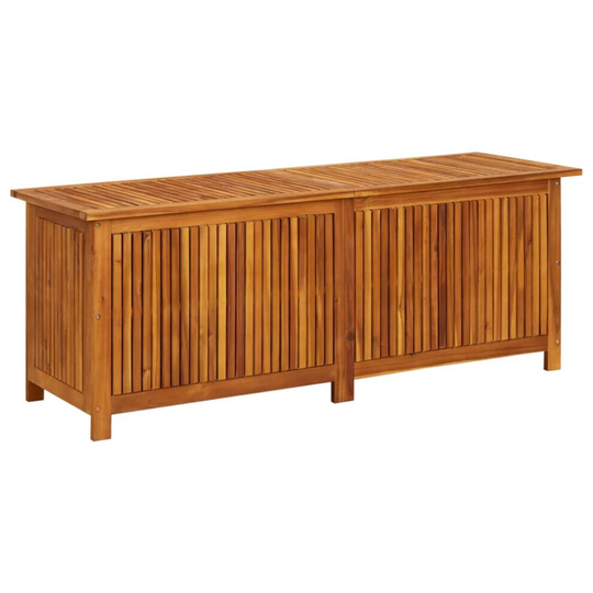 vidaXL Solid Acacia Wood Garden Storage Box Outdoor Wooden Pillow Blanket Box