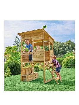 Tp Tree Tops Wooden Playhouse With Toy Box