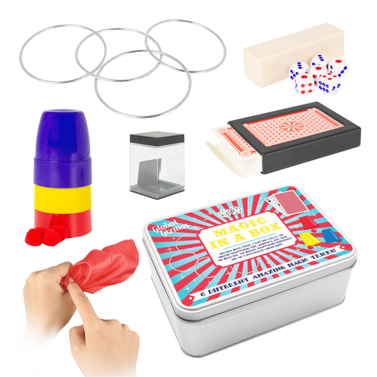 Global Gizmos 56060 Magic in a Box Travel Set / 6 Different Tricks