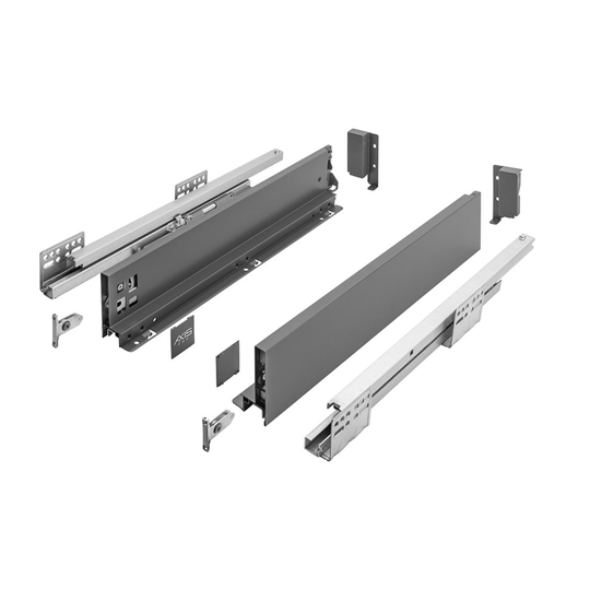 Drawer Runners Box Set AXIS PRO H84 400mm Soft Close Anthracite