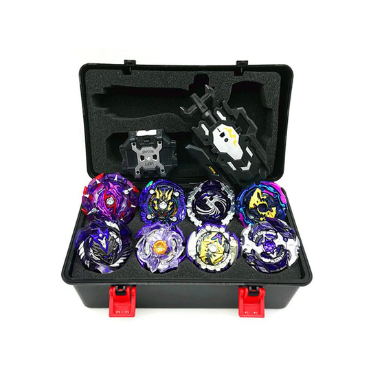 (Purple) 8pcs Gyro Burst Beyblade Set With Launcher And Box