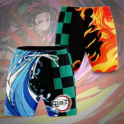 Inspired by Demon Slayer: Kimetsu no Yaiba Tomioka Giyuu Kamado Tanjirou Beach Shorts Board Shorts Back To School Anime Harajuku Graphic Kawaii Shorts For Men's Women's Unisex Adults' 3D Print 100 Lightinthebox