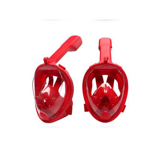 (Red, S/M) Full Face Snorkel Mask For GoPro Swim