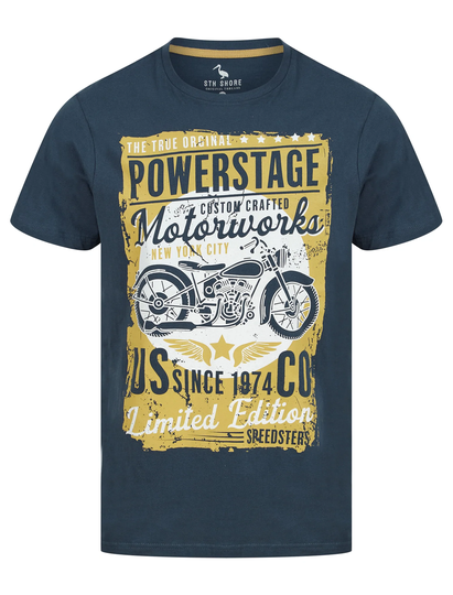 T-Shirts Powerstage Motif Cotton Jersey T-Shirt in Insignia Blue - South Shore / S - Tokyo Laundry