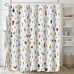 Lovely Little Animal Print Shower Curtain with Hook Modern Polyester Processing Waterproof Bathroom Lightinthebox