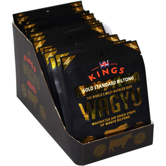 Kings Gold Standard Wagyu Beef Biltong Packs Box of 16 x 25 Grams