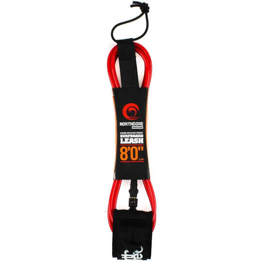 Northcore 8ft Surfboard Leash - Red