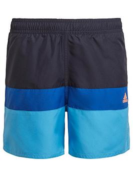 adidas Boys Colourblock Swim Short, Dark Blue, Size 3-4 Years