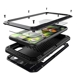 Phone Case For Apple Full Body Case iPhone 14 Pro Max 13 12 11 Pro Max Mini X XR XS 8 7 Plus Waterproof Dustproof Shockproof Armor Tempered Glass Metal Lightinthebox