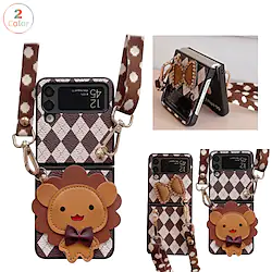 Phone Case For Samsung Galaxy Flip Z Flip Z Flip 4/3/2 Portable Rhinestone Flip Cartoon TPU PC Lightinthebox
