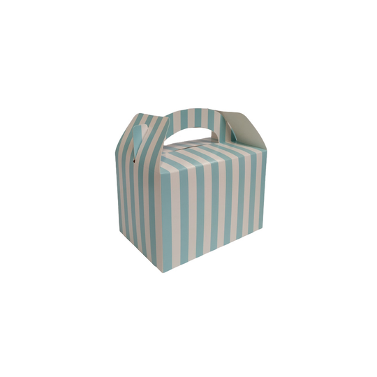 (STRIPE-Blue) 20 x Party Boxes Children Kids Food Loot Lunch Gift Bags Birthday Cake Box