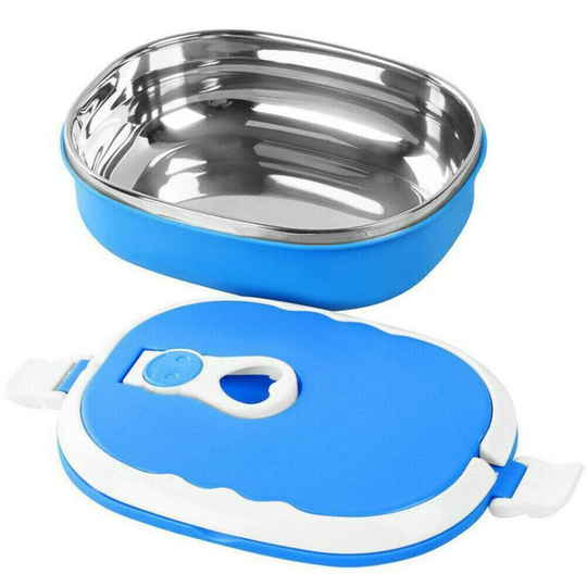 (Blue) Food Warmer Box Kids School Lunch Box Thermal Insulated Food Container
