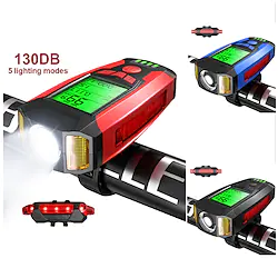 LED Bike Light Front Bike Light Rear Bike Tail Light Speedometer LED Bicycle Cycling Waterproof Portable LED Rechargeable Li-Ion Battery 800 lm Rechargeable Battery Natural White Camping / Hiking Lightinthebox