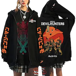 Inspired by Chainsaw Man Pochita Cartoon Manga Outerwear Anime Classic Street Style Outerwear For Men's Women's Unisex Adults' Hot Stamping 100% Polyester Casual Daily Lightinthebox
