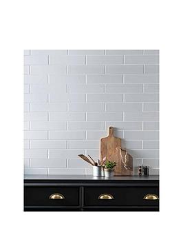 Topps Tiles Linear White Matt 10Cm X 30Cm (Box Of 34 Tiles)