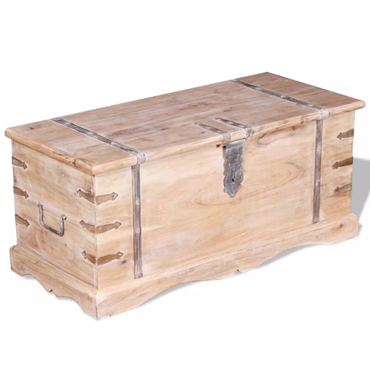 vidaXL Storage Chest Wooden Trunk Storage Box Coffee Side Table Acacia Wood