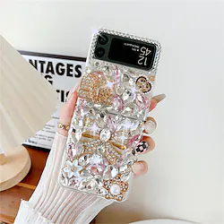 Phone Case For Samsung Galaxy Flip Z Flip 4 Z Flip 3 Bumper Frame Rhinestone Full Body Protective Crystal Diamond Acrylic Lightinthebox