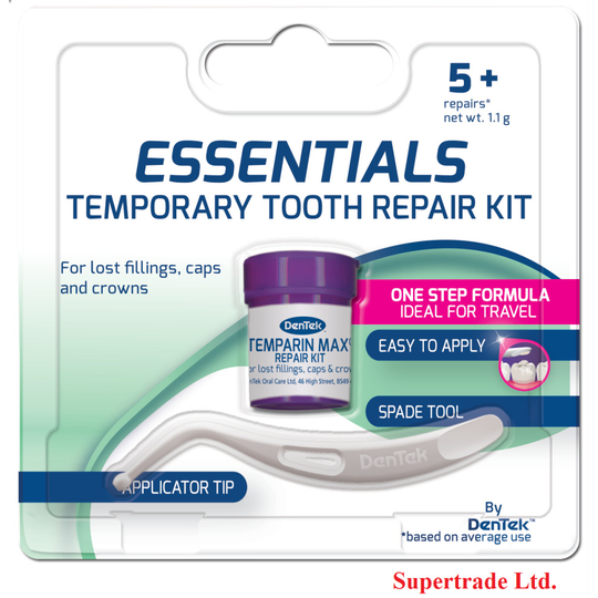 Dentek Essentials Cap Crown Filling Temporary Tooth Teeth Repair Kit 5+ Repairs