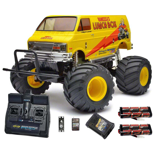 TAMIYA RC 58347 Lunch Box 2005 Monster Truck 1:12 Premium Stick Radio Bundle