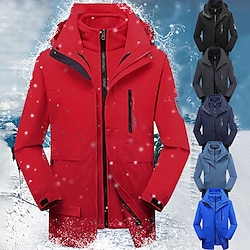 Men's Hiking 3-in-1 Jackets Ski Jacket Waterproof Hiking Jacket Fleece Winter Outdoor Thermal Warm Fleece Lining Waterproof Windproof Outerwear Trench Coat Top Hunting Ski / Snowboard Fishing Color Lightinthebox