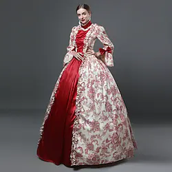 Plus Size Rococo Victorian Cocktail Dress Vintage Dress Dress Party Costume Masquerade Prom Dress Plus Size Women's Costume Vintage Cosplay Party Prom Long Sleeve Long Length Ball Gown Plus Size Dress Lightinthebox