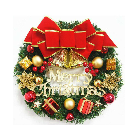 (Gift Box ) 12" Christmas Wreath Door Hanging Room Window Wall Festive Xmas Garland Decor