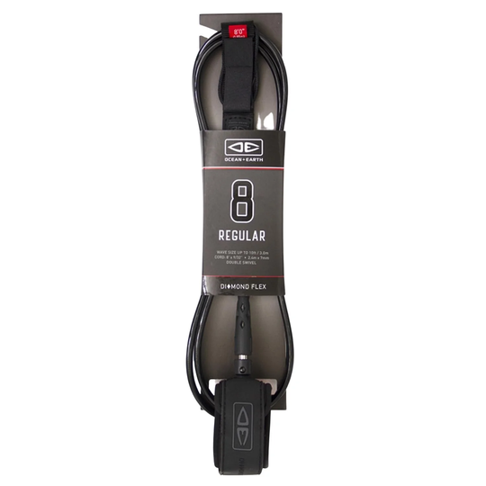 Ocean And Earth 8ft Regular Leash - Black