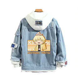 Inspired by Demon Slayer: Kimetsu no Yaiba Agatsuma Zenitsu Kamado Tanjiro Cartoon Manga Back To School Anime Harajuku Graphic Kawaii Hoodie For Men's Women's Unisex Adults' Hot Stamping Denim Lightinthebox