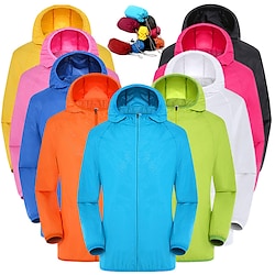 Men's Women's Rain Jacket Windbreaker UPF 50 UV Sun Protection Zip Up Hoodie Long Sleeve Fishing Running Hiking Jacket Summer Outdoor Packable Quick Dry Outerwear Jacket Top Climbing Lightinthebox