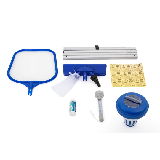 Flowclear Pool Accessories Set Maintenance Cleaning Repair Thermometer Test Kit