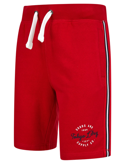 Jogger Shorts Taper Brushback Fleece Jogger Shorts with Tap Detail in Barados Cherry - Tokyo Laundry / S - Tokyo Laundry