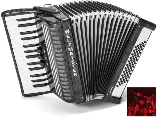 Weltmeister Rubin 30/60/II/3 MT Red Piano accordion