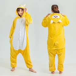 Kid's Adults' Kigurumi Pajamas Dog Shiba Inu Character Onesie Pajamas Flannel Fabric Cosplay For Men and Women Boys and Girls Carnival Animal Sleepwear Cartoon Festival / Holiday Costumes Lightinthebox