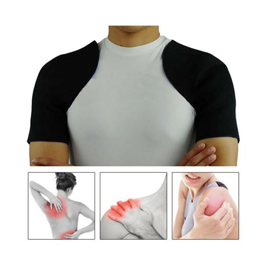 (L) Double Shoulder Neoprene Support Brace Injury Arthritis dislocation Brace Strap