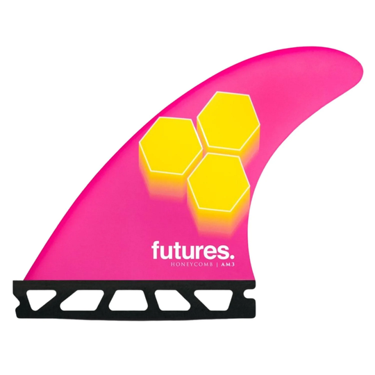 Futures AM3 Honeycomb Thruster Surfboard Fins - Pink/Yellow